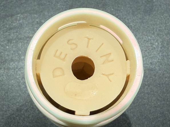 Pictured is the Fleshlight Lana Rhoades Destiny sleeve with a circular opening.