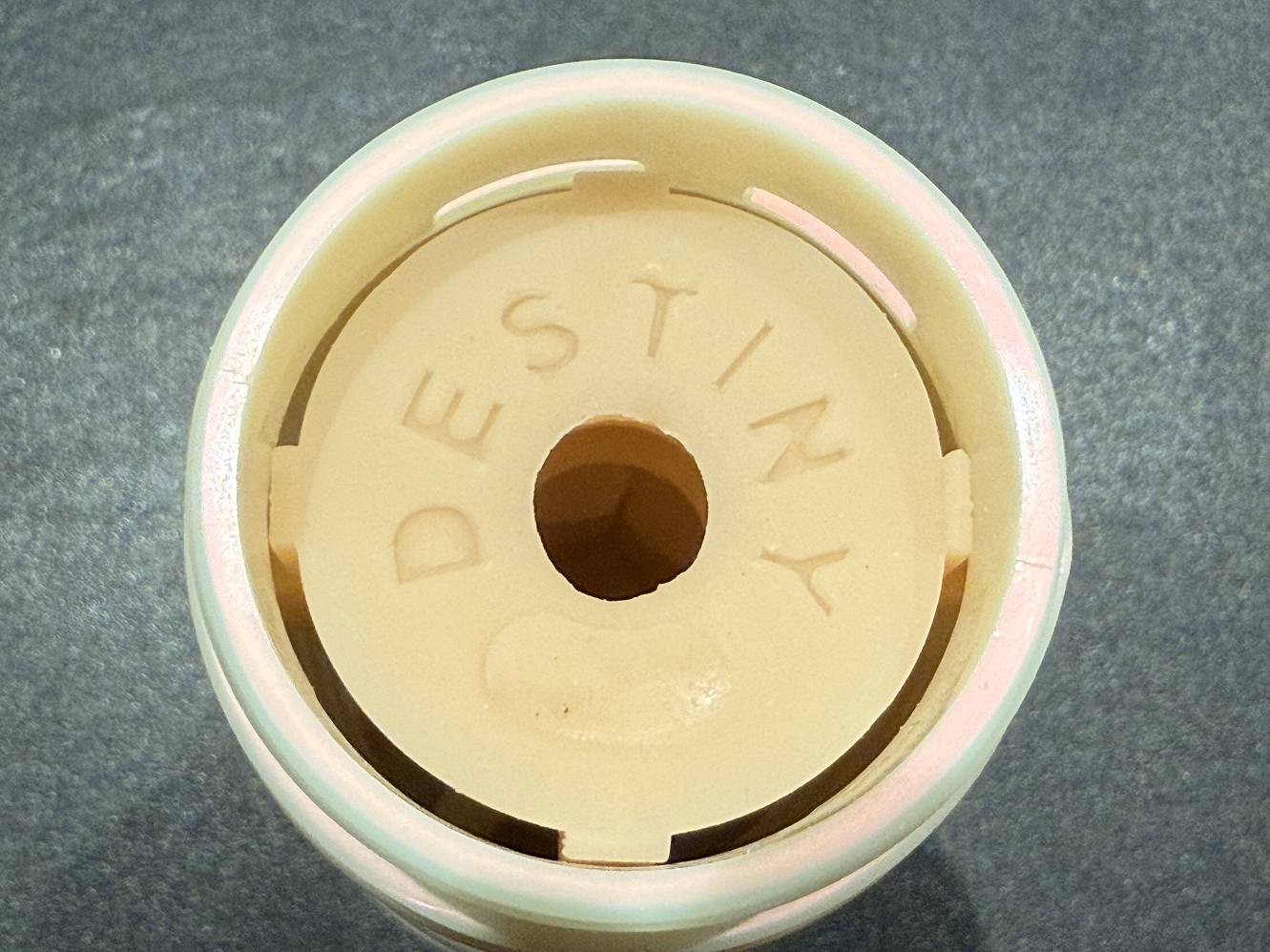 Pictured is the Fleshlight Lana Rhoades Destiny sleeve with a circular opening.