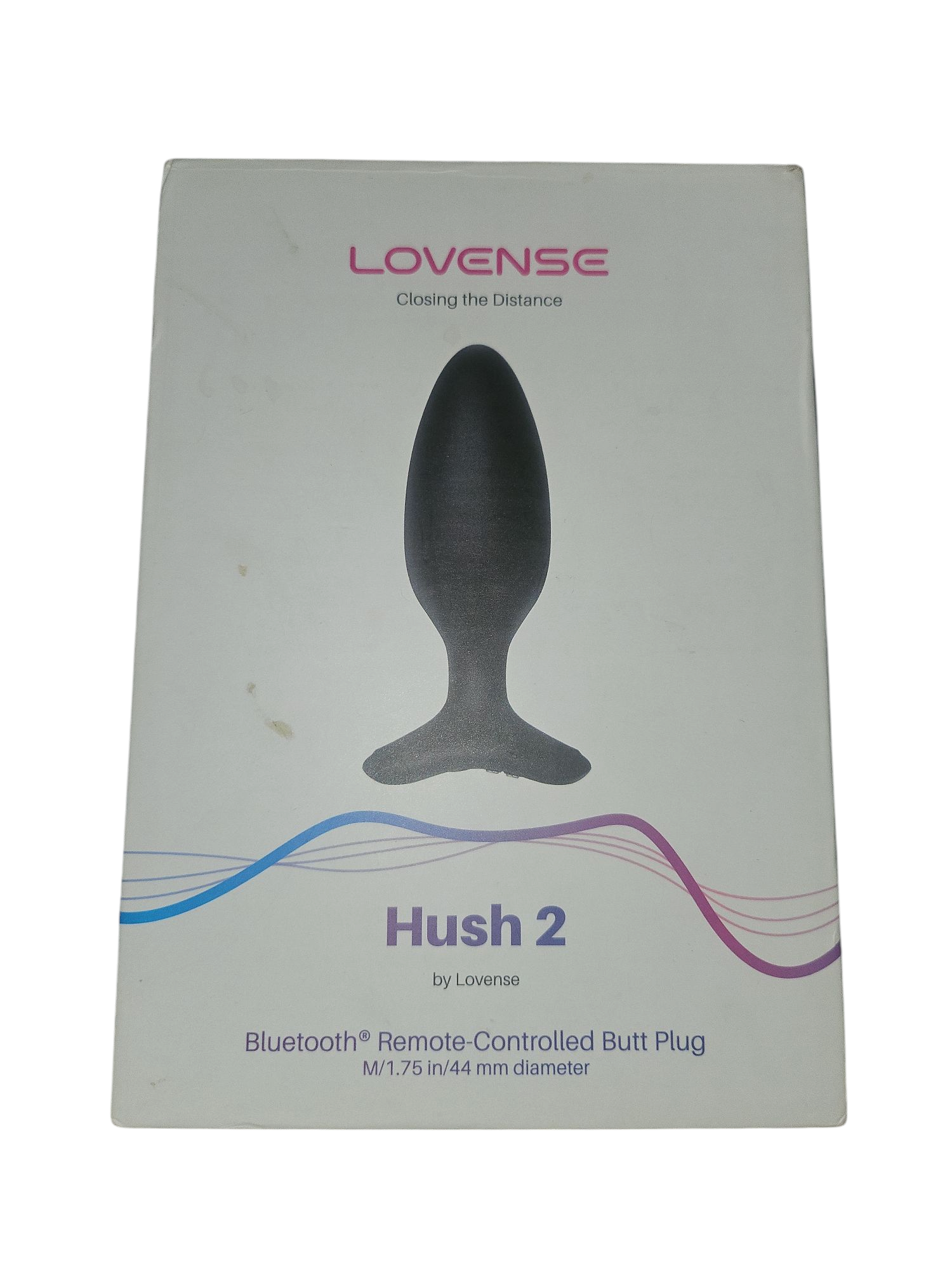 Pictured is The Lovense Hush 2 package.