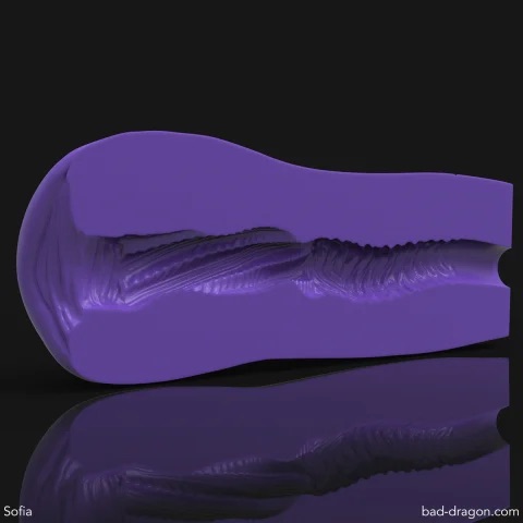 The image depicts the inside of the sex toy, highlighting the deep pocket and curvature of the Bad Dragon Sofia. The image depicts the inside of the sex toy, highlighting the deep pocket and curvature of the Bad Dragon Sofia.
