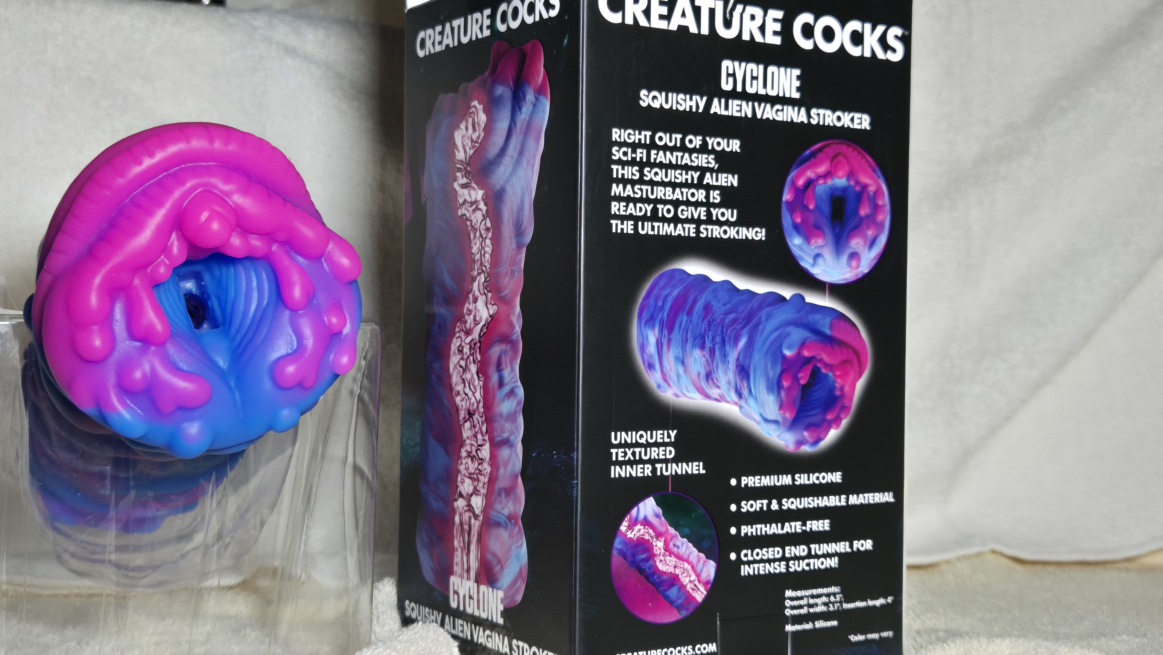 Creature cocks cyclone pocket pussy sex toy with box in frame