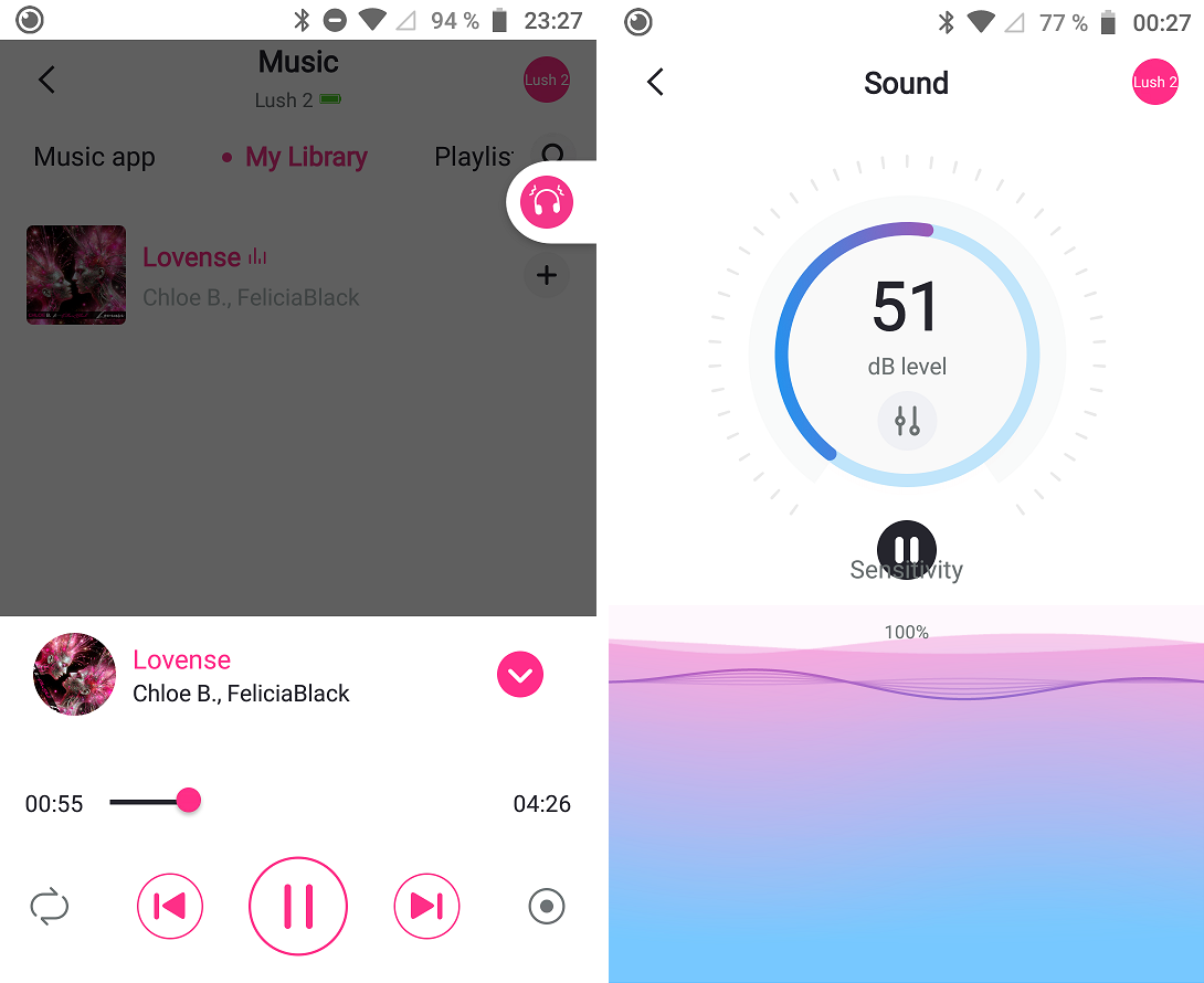 Screenshots from the app: Music and Sound Screenshots from the app: Music and Sound