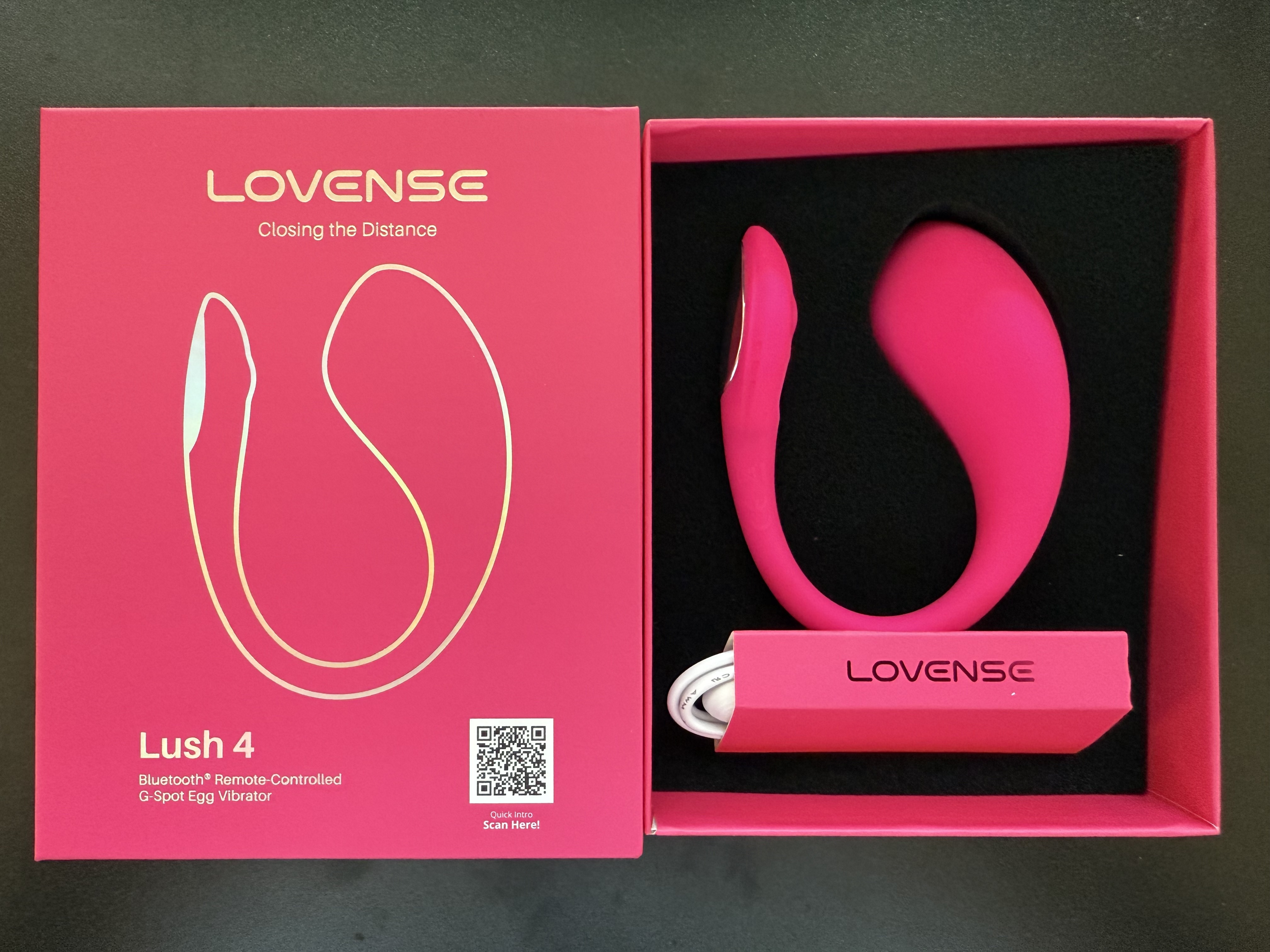 Pictured is the packaging that the Lovense Lush 4 comes in.