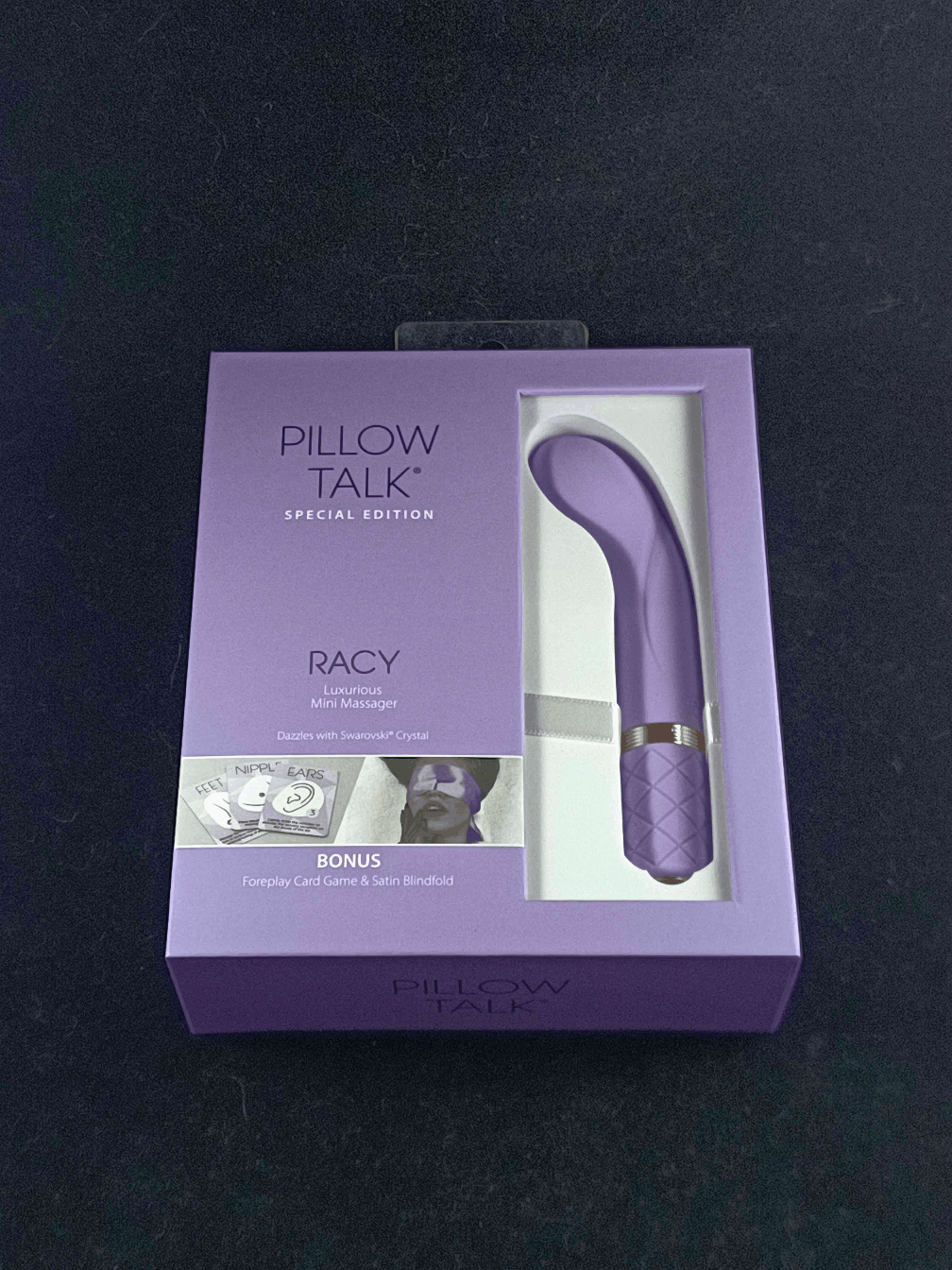This video features the Pillow Talk Racy Special Edition Silicone G-Spot Vibrator packaging. This video features the Pillow Talk Racy Special Edition Silicone G-Spot Vibrator packaging.